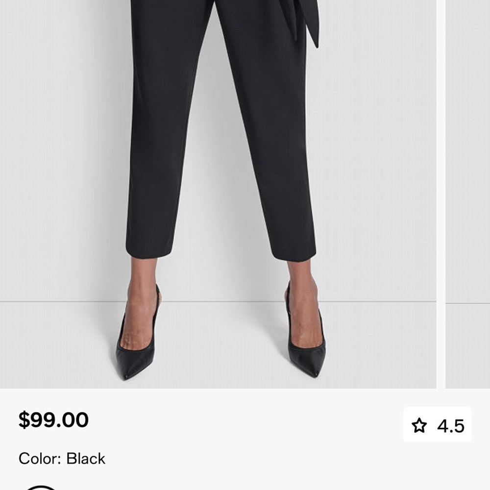 DKNY Black Cropped Women's Pants